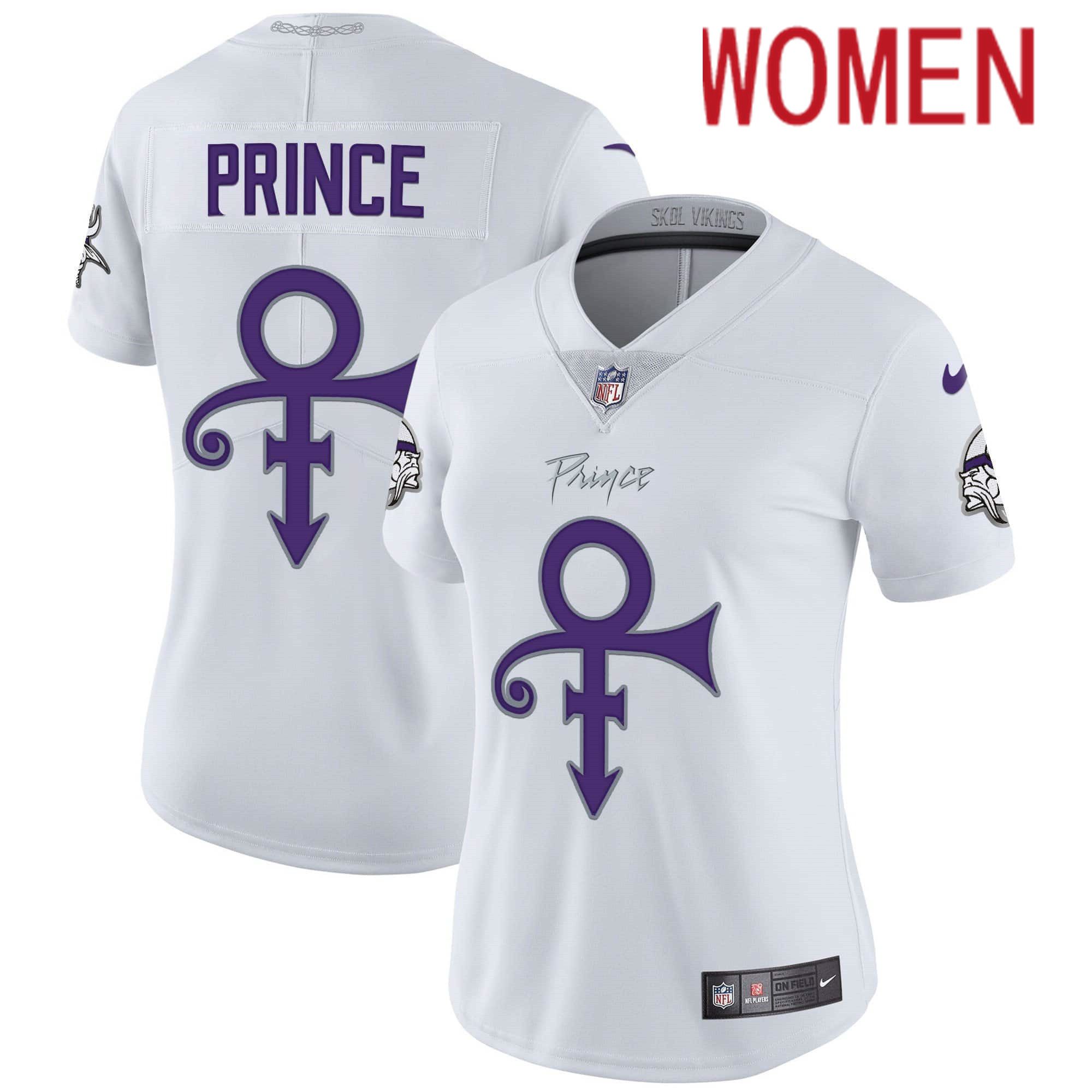 Women Minnesota Vikings Blank White 2024 Nike Prince Vapor Limited NFL Jersey